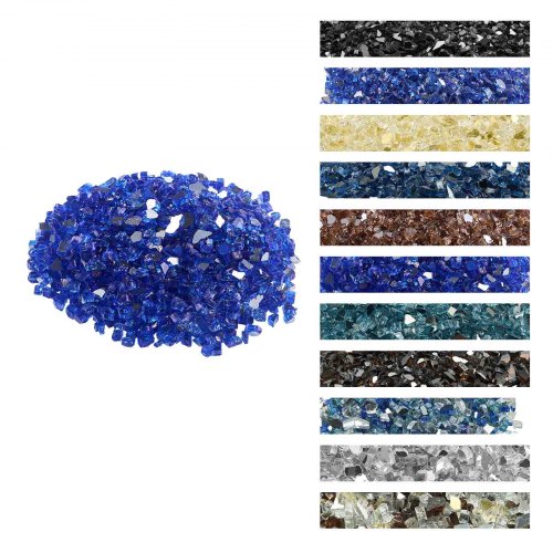 

VEVOR Vetro da Fuoco per Braciere 12,7 mm di Spessore 4,5 kg di Pietre per Caminetti Resistenti alle Alte Temperature, Riflettenti e Senza Fumo, Pietre Laviche per Braciere a Gas, Blu Cobalto
