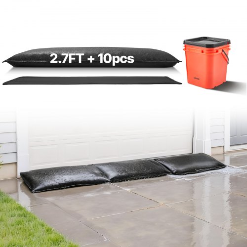 

VEVOR Barriera Antiallagamento Set di Sacchi di Sabbia per Protezione dall'Allagamento 10 pezzi 43x83 cm, Sacco di Sabbia dall'Acqua Senza Sabbia 10 pz per Porte di Garage Officina