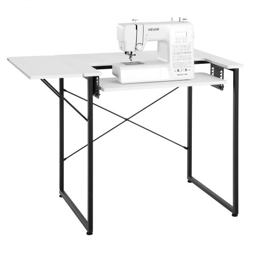 

VEVOR Tavolo da Cucito, Tavolo Multiuso per Macchina da Cucire con Ripiano Laterale Pieghevole, Scrivania per Computer per Casa, Studio di Moda, Studio di Arte, Istituto Scolastico, Bianco