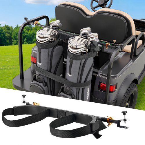 

VEVOR Supporto per Sacca da Golf 1370 x 195 x 60,5 mm Supporto per Mazze Regolabile per Carrelli Posteriori con Cinghia, per Maggior Parte dei Sedili Posteriori dei Golf Carrello 2+2 con Tubi Quadrati