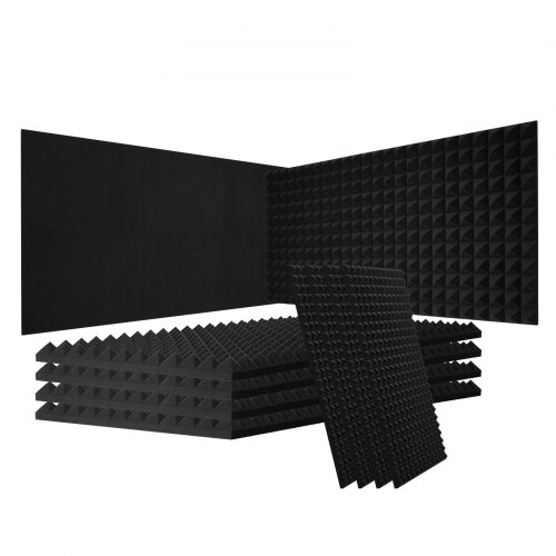 

VEVOR Pannelli Acustici in Schiuma, Piramidali Adesivi per Pareti, Pannelli Fonoassorbenti Acustici Resistenti al Fuoco, Pannelli Acustici per Pareti e Soffitti, 4 Pezzi, 1200 x 600 x 50 mm, Nero