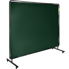 VEVOR Schermo per Saldatura con Telaio Schermo di Saldatura Tenda per Saldatura Vinile Ignifugo con Ruote 6 Piedi x 8 Piedi 183x244cm Colore Verde Scuro