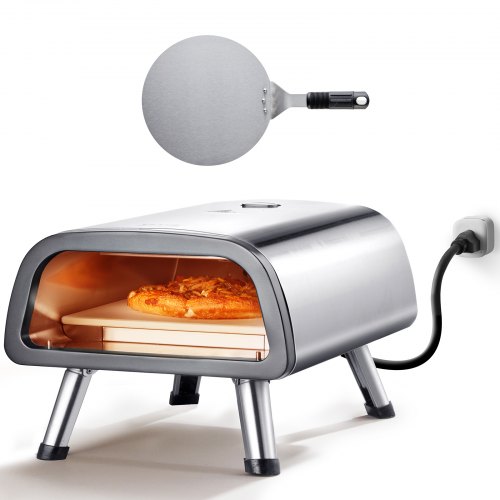 

VEVOR Forno Elettrico per Pizza 12 Pollici, Pizzaiolo in Acciaio Inossidabile con Pietra Pizza Spatola, Riscalda Fino a 750°F, Forno per Pizza per Interni ed Esterni per Ristorante, Casa, Campeggio