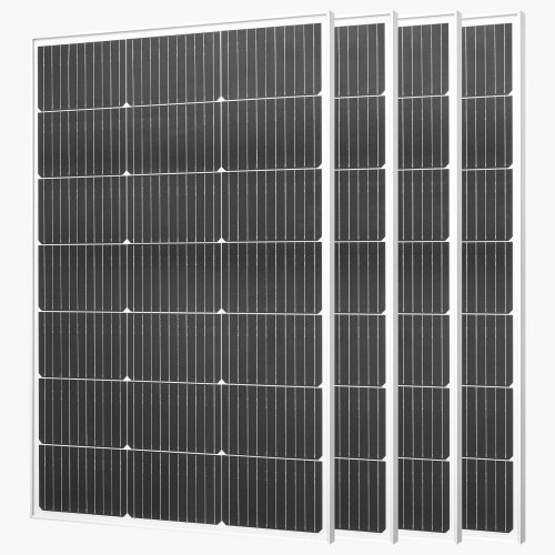 

VEVOR Modulo Solare Monocristallino 4 Pezzi da 100 W ad Alta Efficienza con Uscita MC4 Stabile e Telaio in Alluminio, Impermeabile IP65 per Applicazioni su Tetti Piani per Auto, Barche, Camper