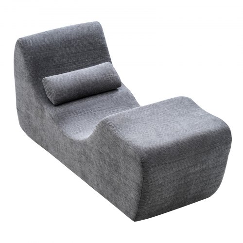 

VEVOR Sedia da Yoga Chaise Longue, Sedia Ergonomica Chaise Longue, da Interno in Schiuma Curva Senza Ossa per Massaggi, Stretching, Rilassamento, Esercizio, Utilizzabile in Soggiorno, Grigio