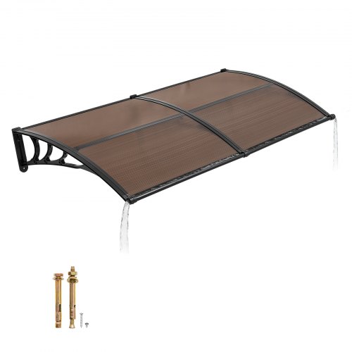 

VEVOR Tettoia da Sole Tettoia per Porta d'Ingresso da Balcone 96,5 x 198,7 cm, Tenda da Sole da Esterno per Finestre di Portici Balconi Cortile Giardino Protezione da Pioggia Neve Sole Colore Marrone