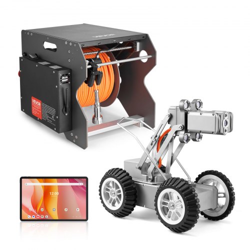 

VEVOR Robot per l'Ispezione di Condotte Fognarie, Fino a 60 m con Telecamera Anteriore Posteriore da 2 MP e Tablet Touchscreen, IP68 con Luci e Contatore di Distanza per Condotte Industriali