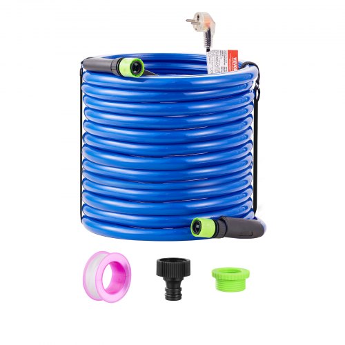 

VEVOR Tubo Acqua Riscaldata 30,5 m per Camper, Tubo Acqua Potabile Riscaldato Antigelo fino a -42,7°C, Autoregolante Automatica, ID 158 mm con Set Raccordi Collegamento Rapido, Senza Piombo e BPA