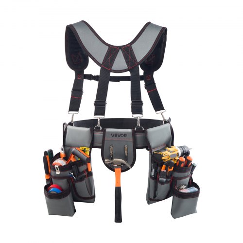 

VEVOR Cintura Porta Attrezzi da Carpentiere con 22 Tasche, Marsupio Porta Attrezzi da Elettricista, Regolabile e Resistente, per Carpentieri, Edilizia, Regolabile in Vita da 81 a 173 cm