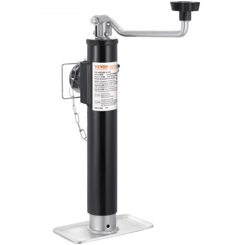 

VEVOR Cric per Rimorchio, Capacità di Carico Dinamico 907 kg Cric Girevole per Rimorchio, Montaggio su Tubo Saldato, Supporto per Cric per Rimorchio con Sollevamento 254 mm con Maniglia per Rimorchio