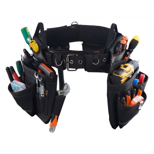 

VEVOR Marsupio Porta Attrezzi da Elettricista con 18 Tasche, Borsa da Lavoro Staccabile per Elettricisti, Carpentieri, Costruttori, per Grembiuli da Lavoro, Vita Regolabile da 80 a 131 cm