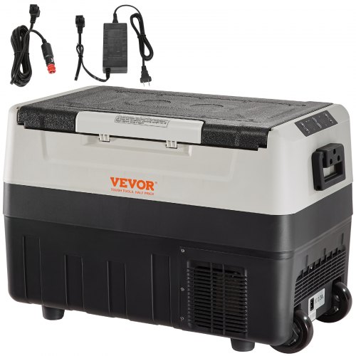 

VEVOR Frigorifero per Auto 45 Litr frigorifero portatile Frigo Portatile Elettrico a Doppia Zona per Campeggio con Ruote e Manico 0,6kW.h Da -20°C