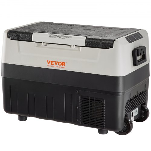 

VEVOR Frigorifero per Auto, 55 Litr Frigo Compressore Congelatore Portatile a Doppia Zona per Campeggio con Manico e Ruote, 0,6kW.h Da -20°C a 10°C Regolabile Frigo Termico Elettrico per Camion Barca