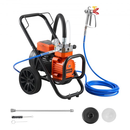 

VEVOR Spruzzatore di Vernice Airless a Membrana a Carrello, Macchina a Spruzzo per Vernice 2000 W Pressione max 22,75 Mpa, Spruzzatore Flusso max 3,5 L/min con Asta di Prolunga Spruzzatura da Casa