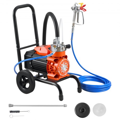 

VEVOR Spruzzatore di Vernice Airless a Membrana con Ruote, Macchina a Spruzzo per Vernice 900W Pressione max 15,17 Mpa, Spruzzatore con Ruote Flusso 1,8 L/min con Asta di Prolunga Spruzzatura da Casa