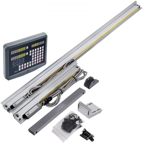 

VEVOR Bilancia Lineare di Precisione,1000mm e 250mm Misuratore Schermo a Lettura Digitale, 2 Assi​ Scala lineare Ottica, Risoluzione 5 μm Calibro Digitale e Scala Lineare per Fresatrice e Trapano Ecc