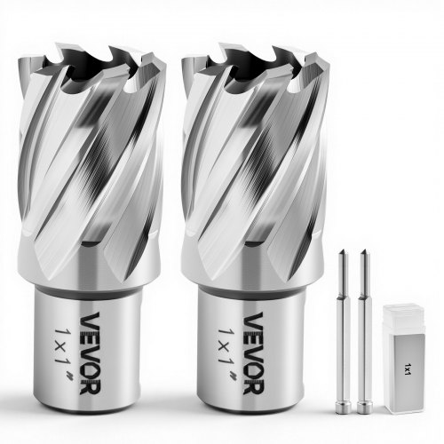 

VEVOR Set di Punte per Trapano a Corona HSS 4 pezzi, Set Punte per Albero di Trapano Magnetico Diametro di Taglio 25,4 mm con 2 Perni di Centraggio Profondità di Taglio 25,4 mm Acciaio Rapido M2AL