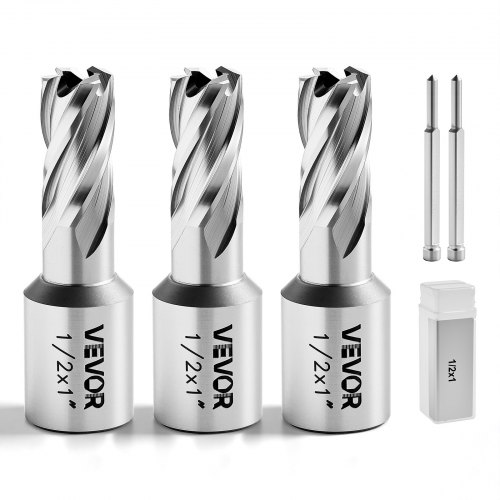 

VEVOR Set di Punte per Trapano a Corona HSS 5 pezzi, Set Punte per Albero di Trapano Magnetico Diametro di Taglio 25,4 mm con 2 Perni di Centraggio Profondità di Taglio 25,4 mm Acciaio Rapido M2AL