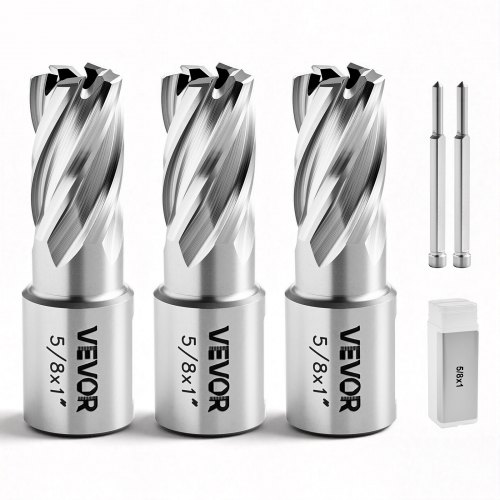 

VEVOR Set di Punte per Trapano HSS 5 pezzi, Set Punte per Albero di Trapano Magnetico Diametro di Taglio 15,9 mm con 2 Perni di Centraggio Profondità di Taglio 25,4 mm Acciaio Rapido M2AL