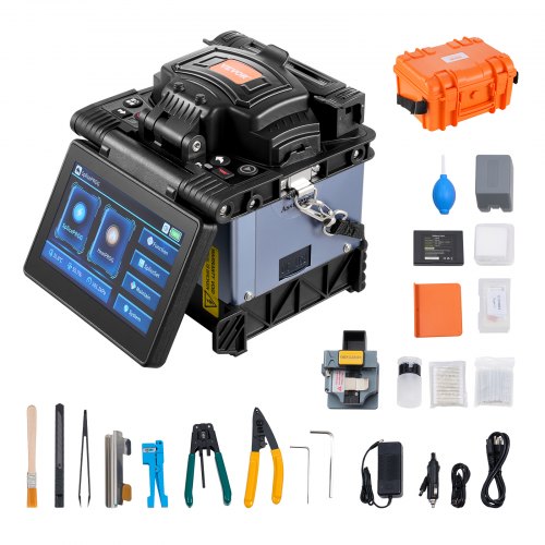 

VEVOR Giuntatrice a Fusione di Fibra 6 Motori con Allineamento di Nucleo, Giunzione 6s e Riscaldamento 13s, Macchina Giuntatrice per Fibra con Touch Screen 12,7 cm, Batteria 7800 mAh per SM MM DS NZDS