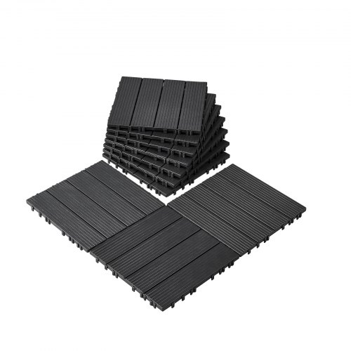 

VEVOR Piastrelle per Patio ad Incastro 10 Pezzi 300 x 300 x 20 mm, Piastrelle Impermeabile in Plastica, Piastrelle per Tutte Le Condizioni Atmosferiche, per Portico Piscina Cortile, Grigio Scuro