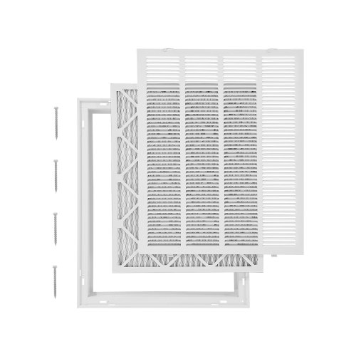 

VEVOR Griglia del Filtro dell'Aria di Ritorno, per Aperture di Condotti da 50 x 63 cm Filtro Incluso, Griglia Aria di Ritorno in Acciaio Verniciato a Polvere, Frontale/Porta Staccabile