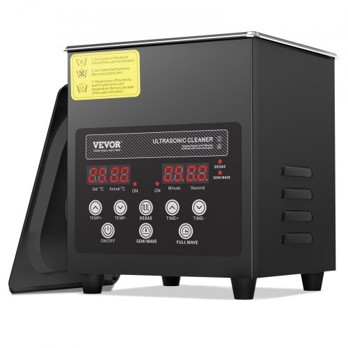

VEVOR Pulitore a Ultrasuoni 2 L Macchina per Pulizia a Ultrasuoni Digitale da 60 W 40 kHz con Modalità Delicata e Degasaggio Migliorato, con Riscaldatore per Gioielli, Occhiali, Utensili, Contenitori