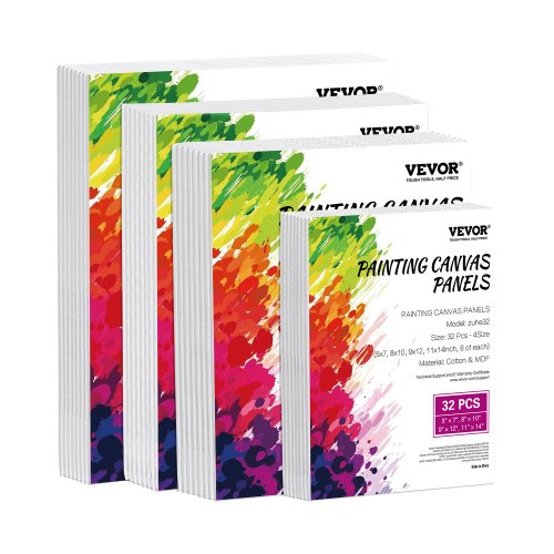 

VEVOR Pannelli in Tela per Pittura 32 Pezzi, 4 Dimensioni 127x178 mm, 203x254 mm, 229x305 mm, 280x355 mm Pannelli in Tela per Pittura Acrilica, Pittura a Olio, Acquerello, Tele per Pittura Bianco