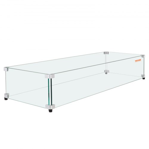 

VEVOR Paravento in Vetro per Tavolo da Braciere Rettangolare 31 x 12,5 x 6,5 Pollici, Pannello in Vetro Temperato Spesso e Robusto da 0,8 cm con Piedini in Gomma, Facile da Montare