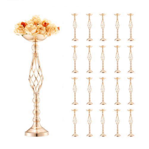 

VEVOR Vaso per Fiori da Matrimonio, Alto 58 cm Centrotavola in Metallo per Matrimonio 20 Pezzi, Supporto per Composizioni Floreali Dorate per Tavoli per Cene di Nozze, Cerimonia, Compleanno, Evento
