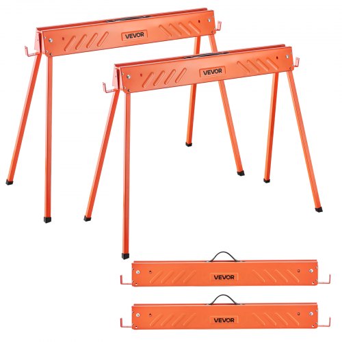 

VEVOR Cavalletto Taglialegna Pieghevole Capacità di Carico 299,4 kg, Supporto Cavalletto Pieghevole Portatile Set da 2 pezzi Cuscini Antiscivolo per Carpenteria Falegname, Supporto Banco da Lavoro
