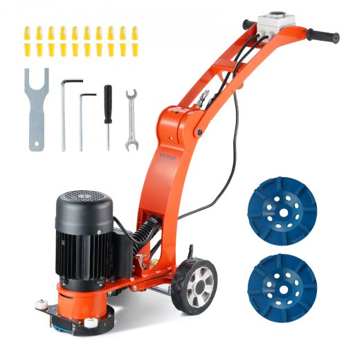

VEVOR Smerigliatrice Elettrica per Pavimenti in Cemento 180 mm Lucidatrice per Pavimenti in Cemento 1500W 1400 Giri/min Motore Senza Spazzole, Smerigliatrice per Superfici per Granito/Marmo/Pietre