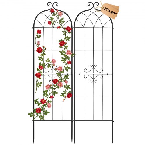 

VEVOR Traliccio da Giardinaggio 180x52,5 cm, Set da 2 pz Sostegno in Metallo per Rose Verniciati a Polvere con Design di Connessione, Supporto Metallico Decorativo per Fiori Ortaggi Piante Rampicanti