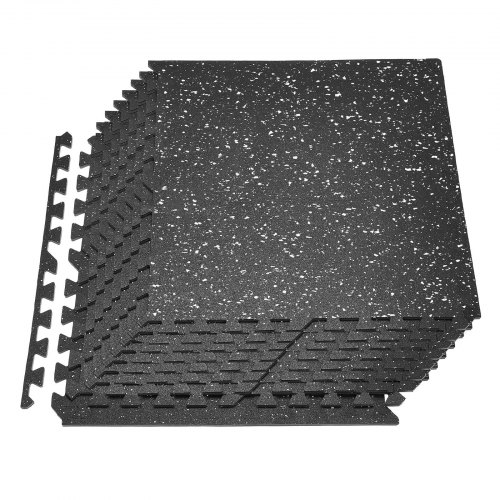 

VEVOR Set Tappetino Puzzle Protettivo per Pavimento da Palestra 12 pezzi 610 x 610 x 10 mm, Tappetini in Schiuma EVA ad Incastro Piastrelle da Ginnastica Allenamento Yoga Fitness, Puntini Bianchi