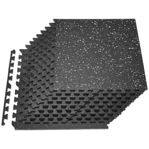 

VEVOR Set Tappetino Puzzle Protettivo per Pavimento da Palestra 12 pezzi 610 x 610 x 14 mm, Tappetini in Schiuma EVA ad Incastro Piastrelle con Puntini Bianchi da Ginnastica Ufficio Allenamento