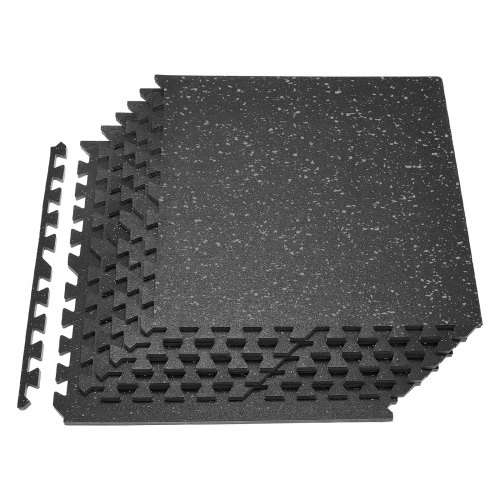 

VEVOR Set Tappetino Puzzle Protettivo per Pavimento da Palestra 6 pezzi 610 x 610 x14 mm, Tappetini in Schiuma EVA Fitness ad Incastro da Ginnastica Palestra Ufficio Casa Allenamento Punti Grigi