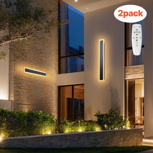 

VEVOR Applique da Parete per Esterni, 11 W, 2 Pezzi, Applique da Parete a LED Moderne da 600 mm, Regolabili 2700 K-6000 K, IP65 Impermeabile, Luce Multi Direzionale, per Veranda, Garage
