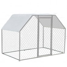 VEVOR Pollaio per Galline da Esterno in Acciaio Zincato, Dimensioni 9,5 x 6,5 x 6 Piedi per Gabbia per Polli, Gabbia per Galline da Giardino in Rete Grande Pollaio per Polli, Anatre, Conigli, Cani
