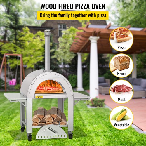 VEVOR VEVOR Forno per Pizza da Esterno in Acciaio Inox Forno per Pizza a  Legna 80 cm | VEVOR IT
