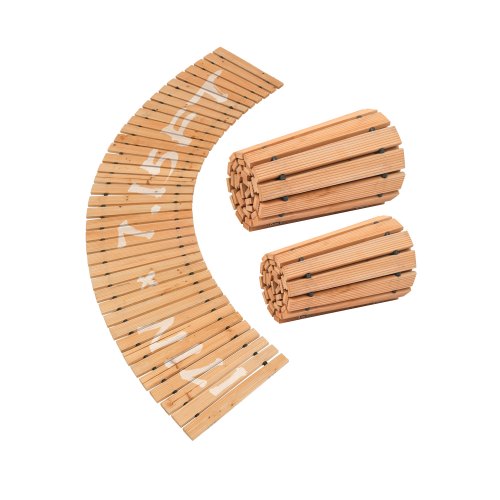 

VEVOR Sentiero da Giardino in Legno 2,43 m x 43,18 cm Sentiero da Giardino Curvo Antiscivolo, Passerella Svolgibile in Cedro con Collegamento in Fune Metallica Prato, Festa di Matrimonio in Cortile