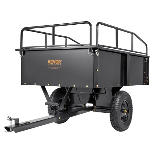 

VEVOR Carrello Rimorchio per Carichi Pesanti in Acciaio, Cassone di Trasporto da Giardino con Lati Rimovibili Portata max. 340kg ca. Carrello per Trattore Tosaerba con Ruote per Trasporto da Giardino