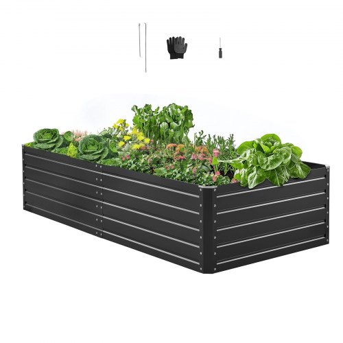 

VEVOR Fioriera Rialzata da Giardino Esterno 2032 x 1016 x 470 mm, Design a Fondo Aperto, Grande Aiuola Rialzata per la Coltivazione di Verdure, Fiori, Erbe Aromatiche e Piante Grasse, Grigio