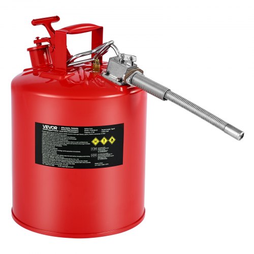 

VEVOR Tanica di Sicurezza per Benzina, Tanica di Sicurezza Rossa da 19 L di Tipo II per Benzina con Parafiamma in Acciaio Inossidabile, Coperchio a Chiusura Automatica e Beccuccio in Metallo