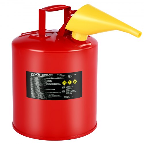 

VEVOR Tanica di Sicurezza per Benzina Tanica di Sicurezza Rossa da 19 Litri di Tipo I per Benzina con Parafiamma in Acciaio Inossidabile, Coperchio a Chiusura Automatica e Imbuto in PE
