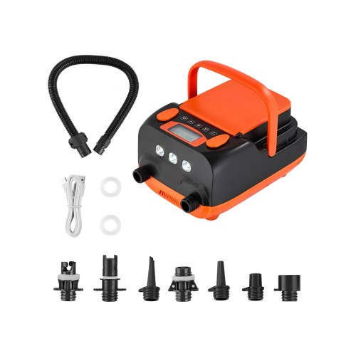 

VEVOR Pompa per Sup, a Batteria Ricaricabile, Pompa d'Aria SUP a Doppio Stadio con Spegnimento Automatico, Connettore per Auto 12 V CC e Luce LED, Ideale per Gommoni, Tende e Materassini