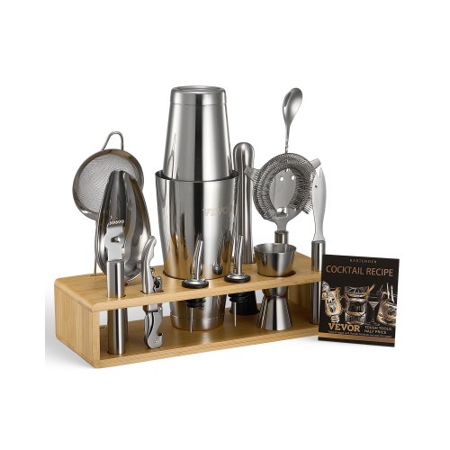 

VEVOR Set Agitatore per Cocktail 13 Pezzi Acciaio Inox Strumenti Barista Argento