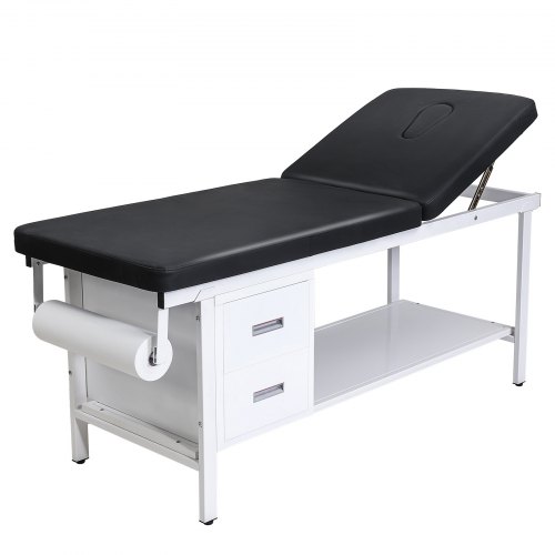 

VEVOR Lettino per Massaggi Professionali con Carico di 227 kg e Schienale Regolabile, con 2 Cassetti, Ripiano Portaoggetti e Distributore di Rotoli di Carta per Ospedali e Centri di Riabilitazione