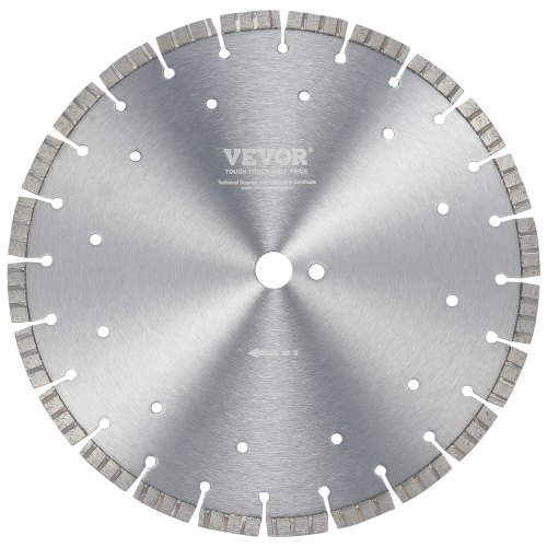

VEVOR Lama per troncatrice diamantata, Lama per calcestruzzo 350 mm per lavori a secco o a umido, Lama a segmenti diamantati con denti ondulati 12 mm, Diametro foro centrale universale 25,4 mm