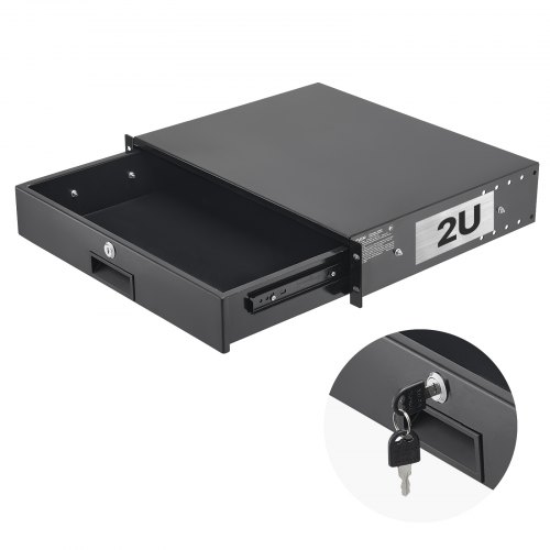 

VEVOR Cassetto per Montaggio su Rack 2U, Capacità di Carico di 22,68 kg, Cassetto Bloccabile Scorrevole con Serratura e Fori per Cavi, per Armadio AV per Apparecchiature di Rete da 482 mm