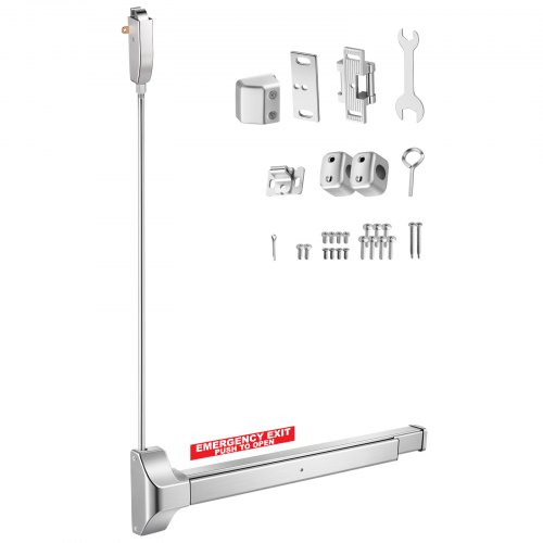 

VEVOR Dispositivo Antipanico con Barra di Spinta Commerciale in Acciaio Inox da 711 mm per Porte di Uscita, Ferramenta di Emergenza Asta Superiore Verticale e Adesivo, per Porte in Legno o Metallo